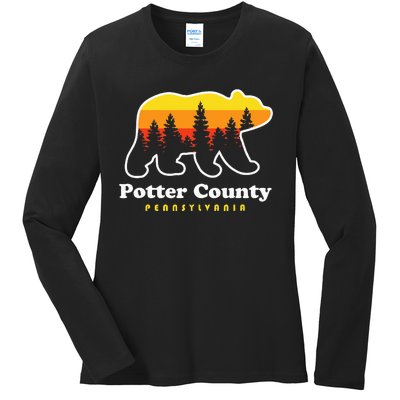 Potter County Pennsylvania Susquehannock State Forest Bear Ladies Long Sleeve Shirt