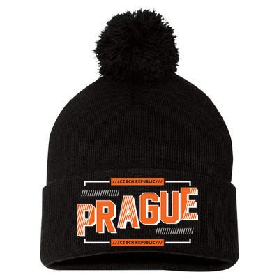 Prague Czech Pom Pom 12in Knit Beanie