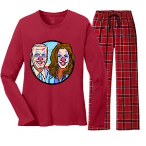 Political Clowns Women's Long Sleeve Flannel Pajama Set 