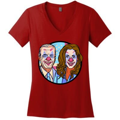 Political Clowns Women's V-Neck T-Shirt