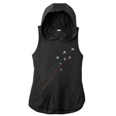 Pilot Commercial Passenger Airplanes Aeroplanes Airline Gift Ladies PosiCharge Tri-Blend Wicking Draft Hoodie Tank