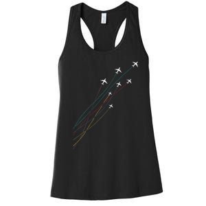 Pilot Commercial Passenger Airplanes Aeroplanes Airline Gift Women's Racerback Tank