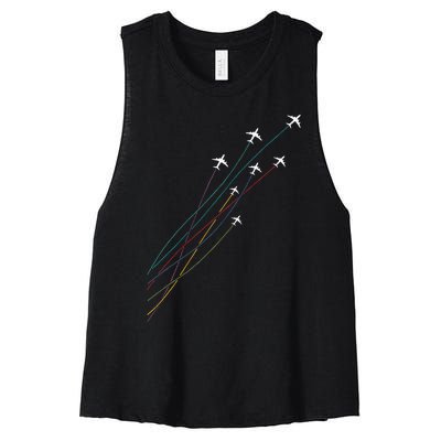 Pilot Commercial Passenger Airplanes Aeroplanes Airline Gift Women's Racerback Cropped Tank