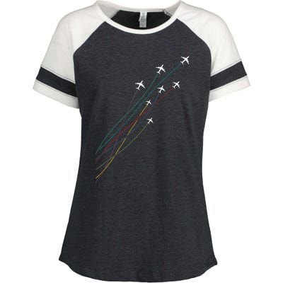 Pilot Commercial Passenger Airplanes Aeroplanes Airline Gift Enza Ladies Jersey Colorblock Tee