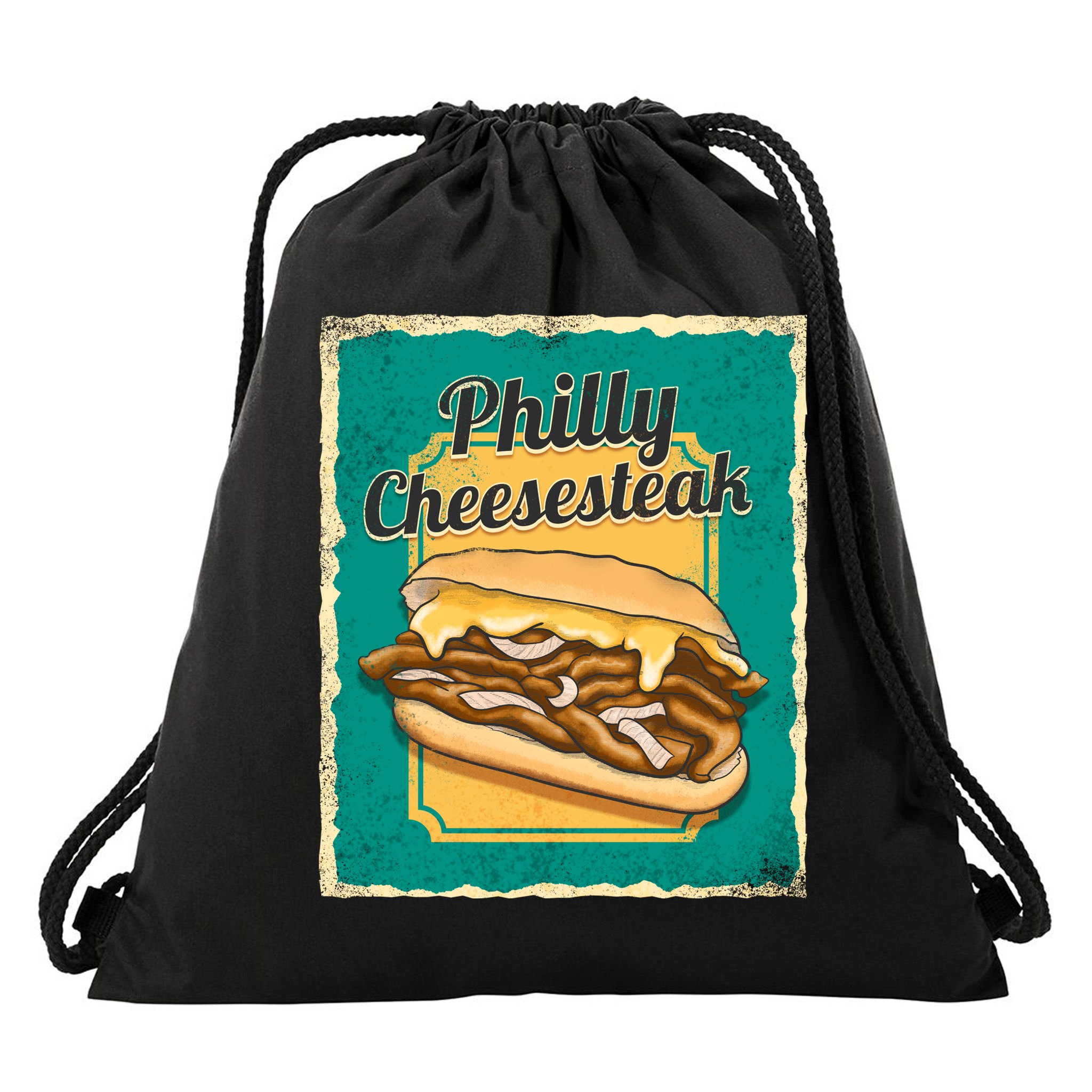 Philly Cheesesteak Drawstring Bag