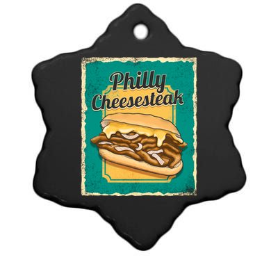 Philly Cheesesteak Ceramic Star Ornament