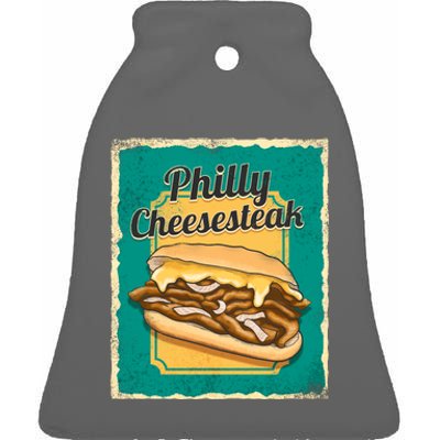 Philly Cheesesteak Ceramic Bell Ornament