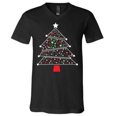 Pharmacist Christmas Pills And Meds Tree V-Neck T-Shirt