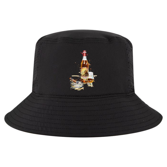 Pappy & Cigar Painting, Blantons, Buffalo Trace Cool Comfort Performance Bucket Hat