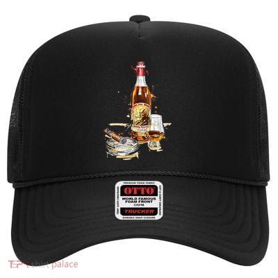 Pappy & Cigar Painting, Blantons, Buffalo Trace High Crown Mesh Back Trucker Hat