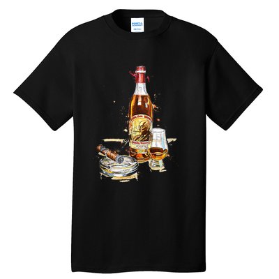 Pappy & Cigar Painting, Blantons, Buffalo Trace Tall T-Shirt