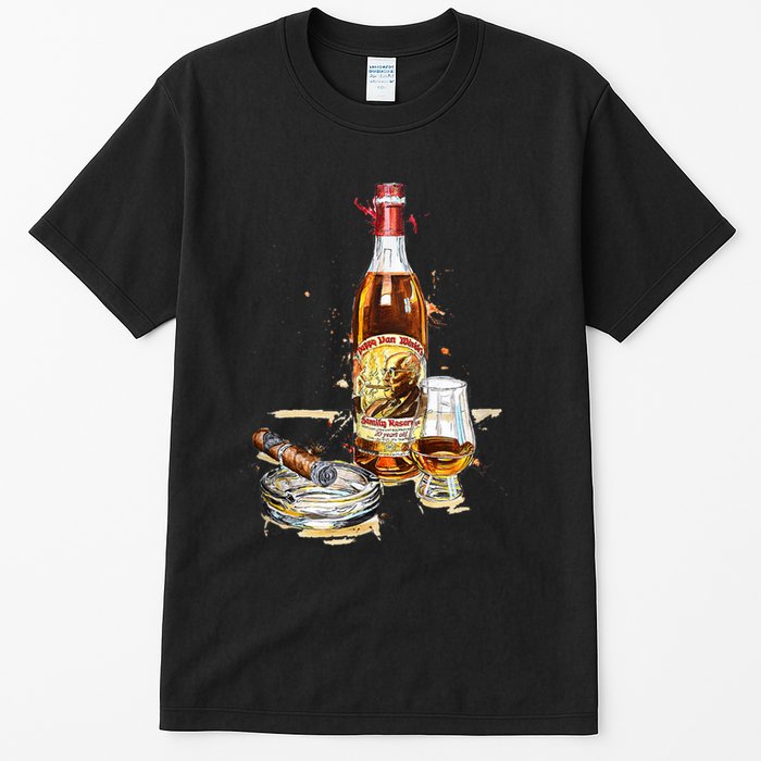 Pappy & Cigar Painting, Blantons, Buffalo Trace Tall T-Shirt