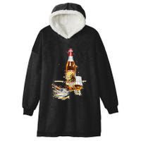 Pappy & Cigar Painting, Blantons, Buffalo Trace Hooded Wearable Blanket