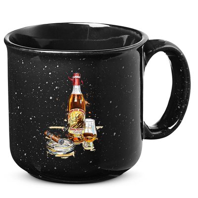 Pappy & Cigar Painting, Blantons, Buffalo Trace 15oz Campfire Ceramic Mug