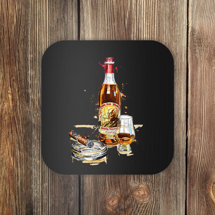 Pappy & Cigar Painting, Blantons, Buffalo Trace Coaster