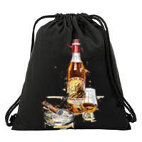 Pappy & Cigar Painting, Blantons, Buffalo Trace Drawstring Bag