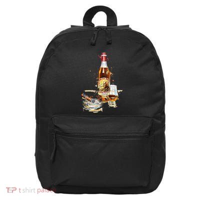Pappy & Cigar Painting, Blantons, Buffalo Trace 16 in Basic Backpack