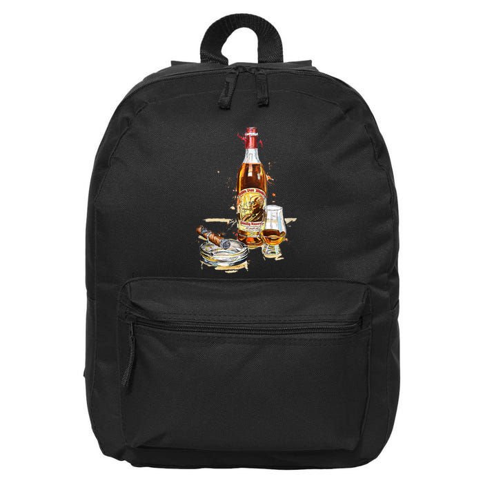 Pappy & Cigar Painting, Blantons, Buffalo Trace 16 in Basic Backpack