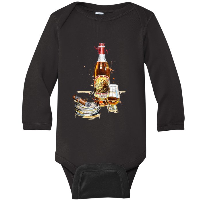 Pappy & Cigar Painting, Blantons, Buffalo Trace Baby Long Sleeve Bodysuit