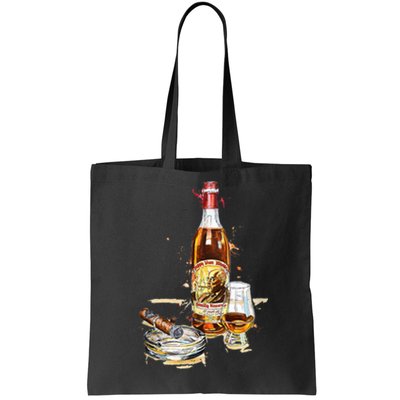 Pappy & Cigar Painting, Blantons, Buffalo Trace Tote Bag