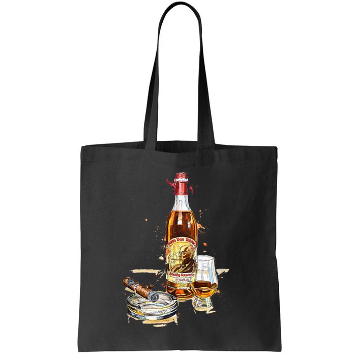 Pappy & Cigar Painting, Blantons, Buffalo Trace Tote Bag