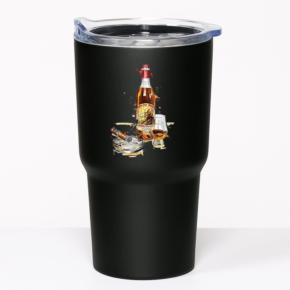 Pappy & Cigar Painting, Blantons, Buffalo Trace Tumbler