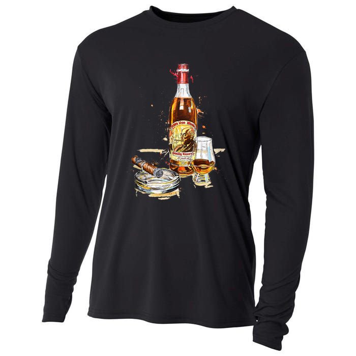 Pappy & Cigar Painting, Blantons, Buffalo Trace Cooling Performance Long Sleeve Crew