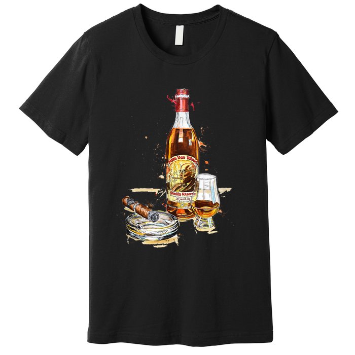 Pappy & Cigar Painting, Blantons, Buffalo Trace Premium T-Shirt