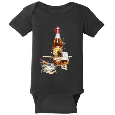 Pappy & Cigar Painting, Blantons, Buffalo Trace Baby Bodysuit