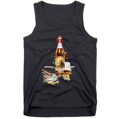 Pappy & Cigar Painting, Blantons, Buffalo Trace Tank Top