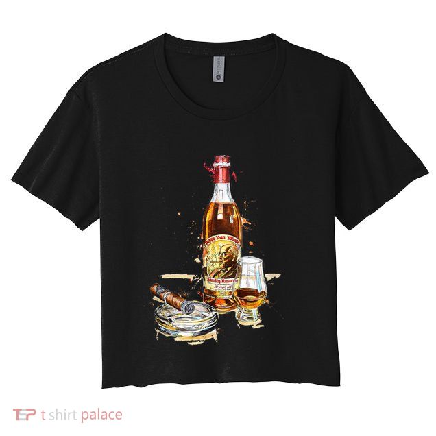 Pappy & Cigar Painting, Blantons, Buffalo Trace Crop Top