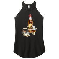 Pappy & Cigar Painting, Blantons, Buffalo Trace Women's Perfect Tri Rocker Tank