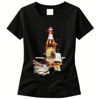 Pappy & Cigar Painting, Blantons, Buffalo Trace Womens T-Shirt