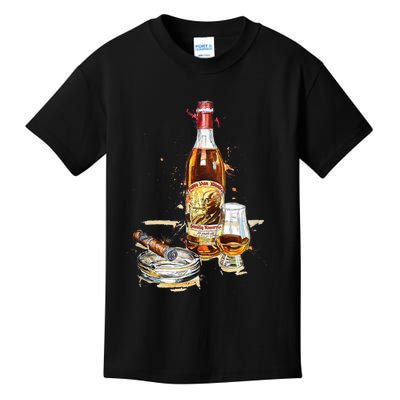 Pappy & Cigar Painting, Blantons, Buffalo Trace Kids T-Shirt