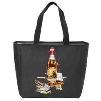 Pappy & Cigar Painting, Blantons, Buffalo Trace Zip Tote Bag