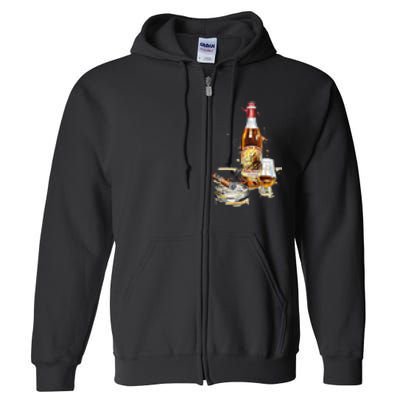 Pappy & Cigar Painting, Blantons, Buffalo Trace Full Zip Hoodie