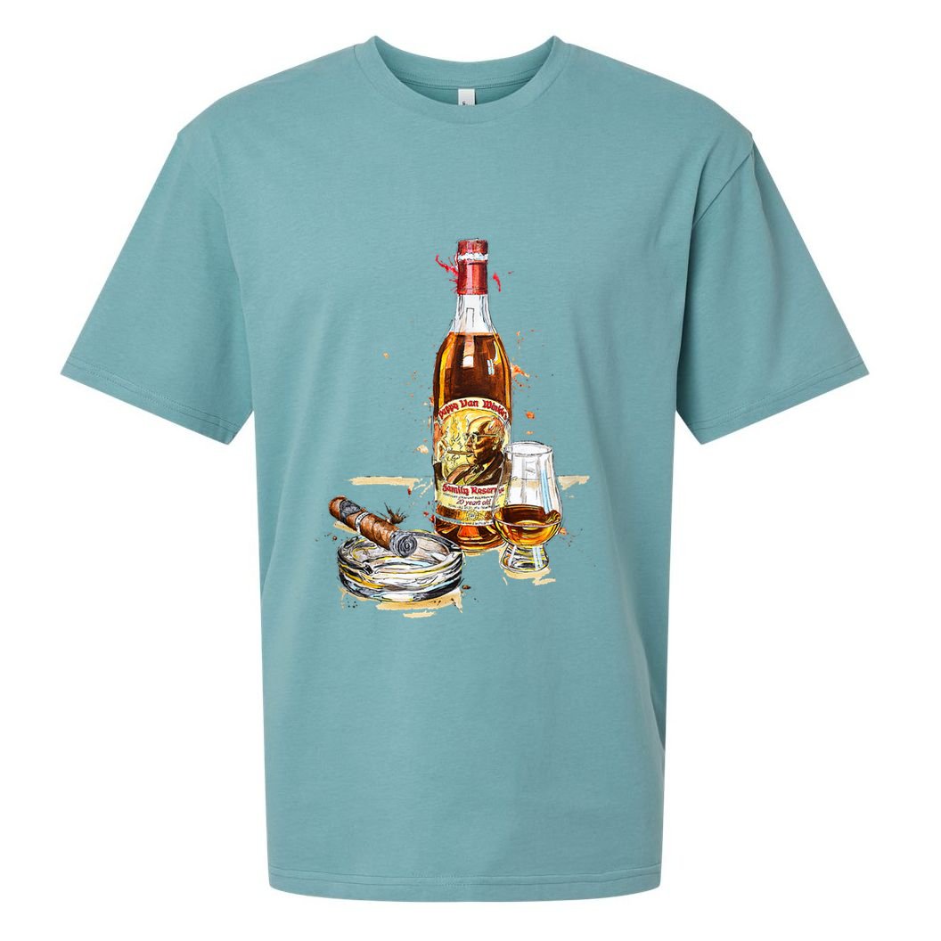 Pappy & Cigar Painting, Blantons, Buffalo Trace Sueded Cloud Jersey T-Shirt