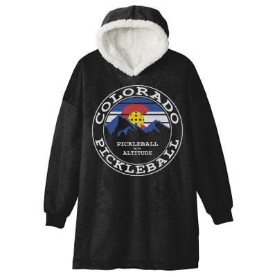 Pickleball Colorado Pickle Ball With Altitude Pickleball Hooded Wearable Blanket