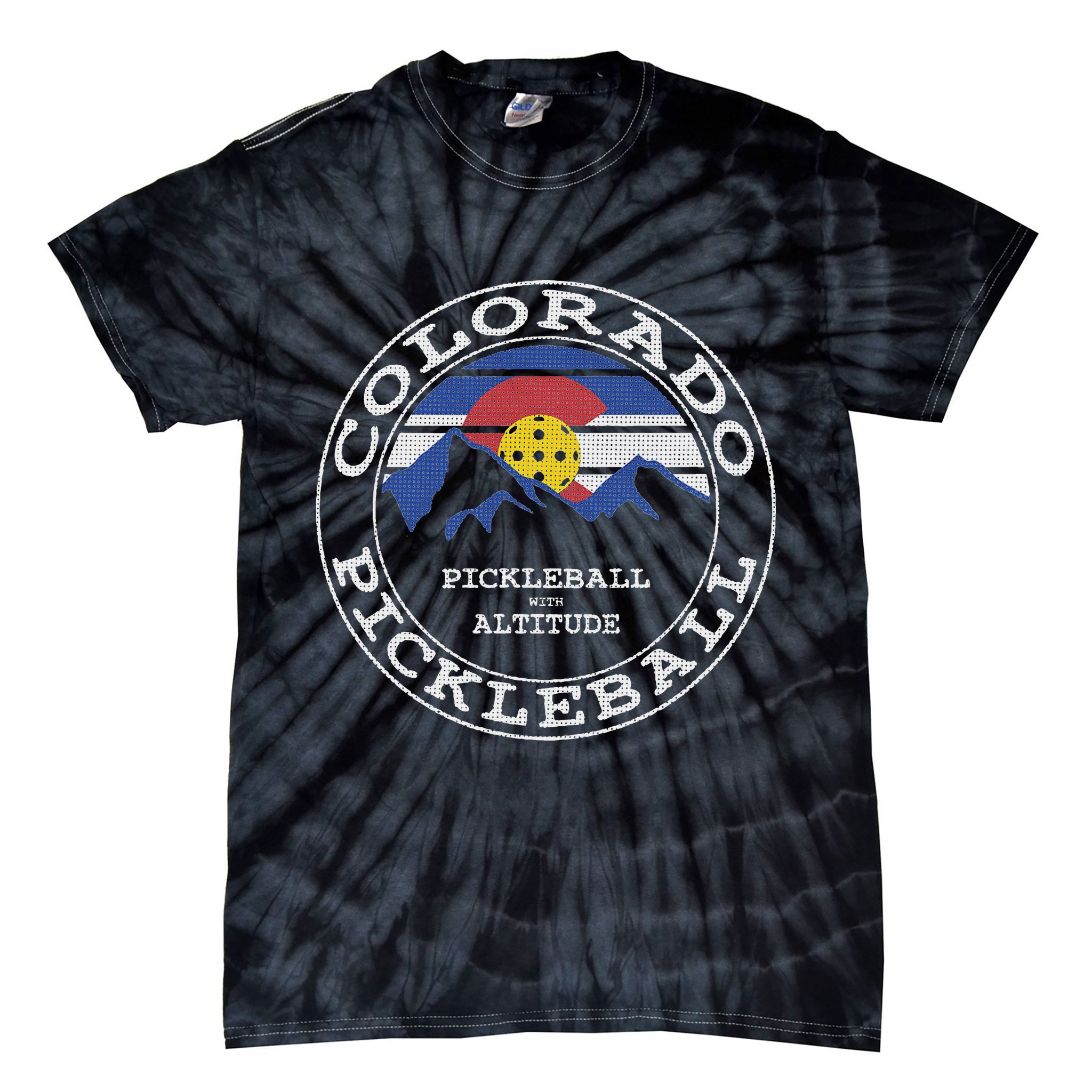 Pickleball Colorado Pickle Ball With Altitude Pickleball Tie-Dye T-Shirt