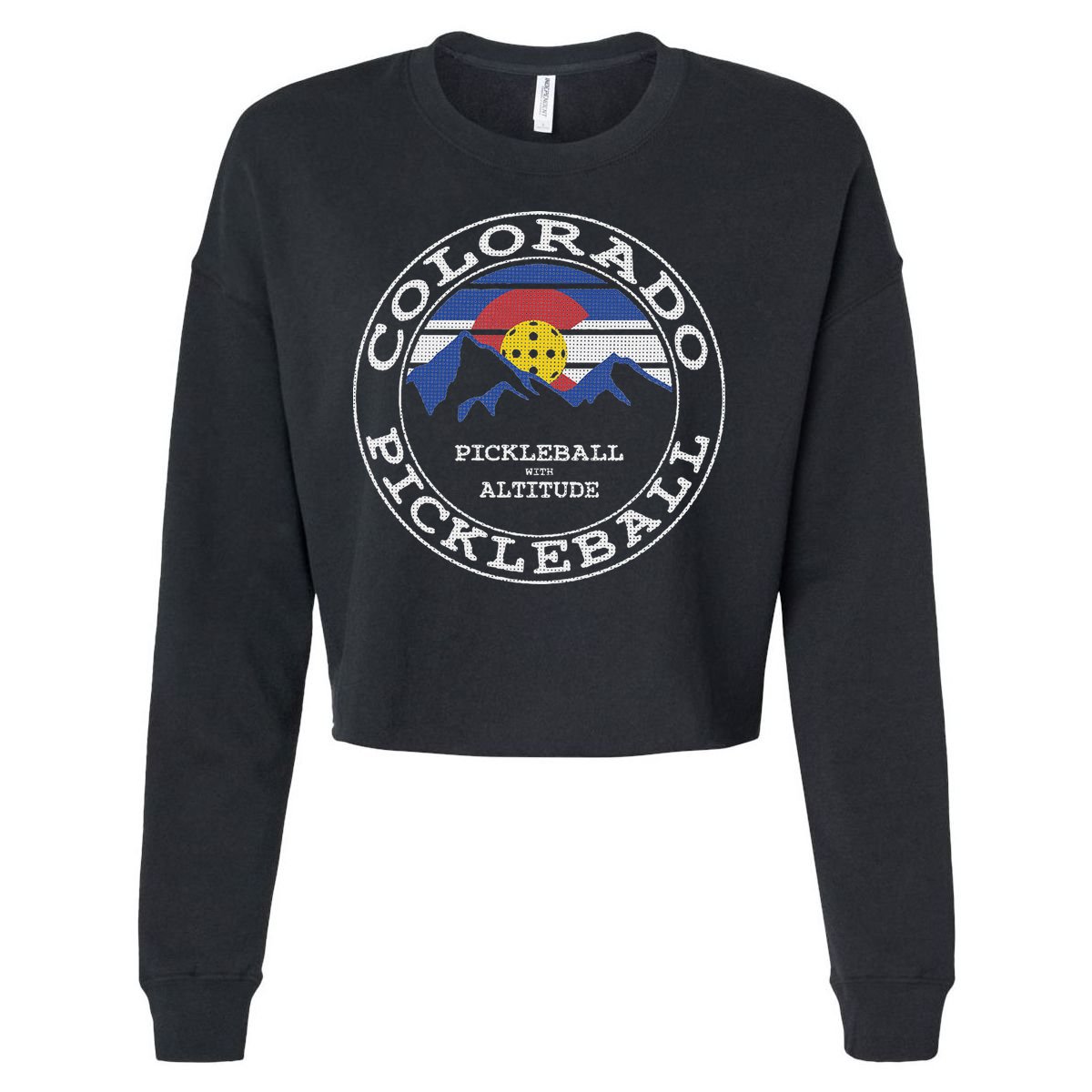 Pickleball Colorado Pickle Ball With Altitude Pickleball Cropped Pullover Crew