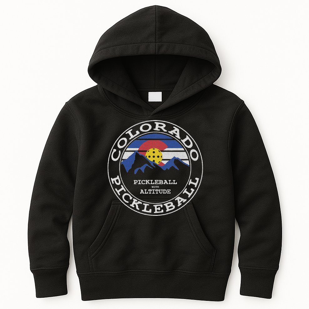 Pickleball Colorado Pickle Ball With Altitude Pickleball Kids Hoodie