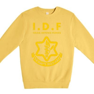 Purim Costume Party IDF Tzahal Israel Defense Forces Jewish  Premium Crewneck Sweatshirt