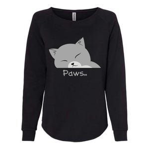 Paws Cat Womens California Wash Sweatshirt