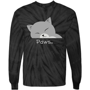 Paws Cat Tie-Dye Long Sleeve Shirt