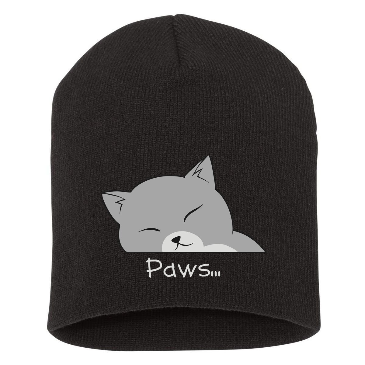 Paws Cat Short Acrylic Beanie