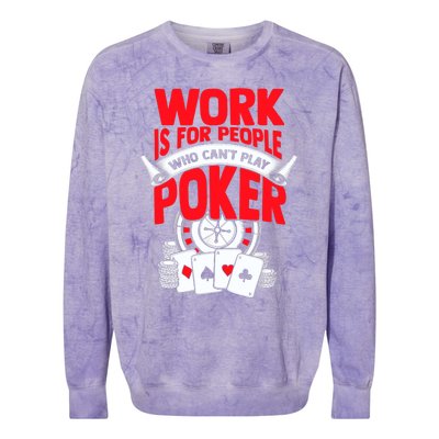 Poker Casino Player Bluffing Ace Royal Flush Pik Pot Colorblast Crewneck Sweatshirt