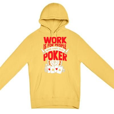 Poker Casino Player Bluffing Ace Royal Flush Pik Pot Premium Pullover Hoodie