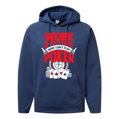 Poker Casino Player Bluffing Ace Royal Flush Pik Pot Performance Fleece Hoodie