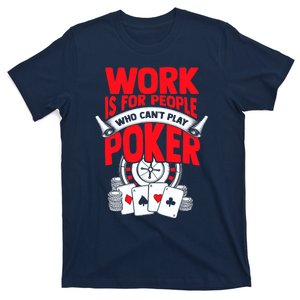 Poker Casino Player Bluffing Ace Royal Flush Pik Pot T-Shirt