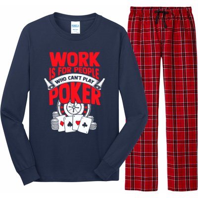 Poker Casino Player Bluffing Ace Royal Flush Pik Pot Long Sleeve Pajama Set